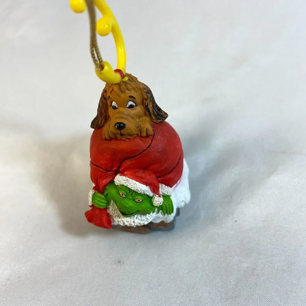 #8269 GRINCH AND DOG ON CHIMNEY CHRISTMAS ORNAMENT  4 IN